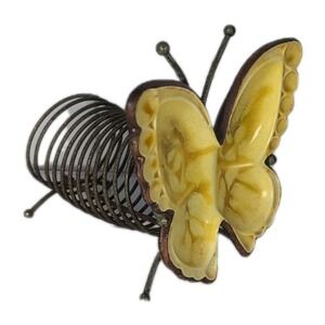 Treasure Craft Vintage Ceramic Butterfly MCM Napkin Holder, Mail Organizer USA